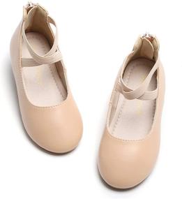 img 4 attached to Adorable Kiderence Girls Flat Mary Jane Shoes: Perfect For School, Parties And Dressing Up! Slip-On Ballerina Style For Toddlers And Little Kids