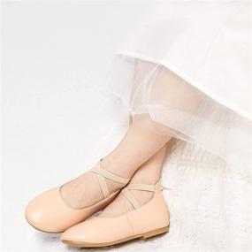 img 2 attached to Adorable Kiderence Girls Flat Mary Jane Shoes: Perfect For School, Parties And Dressing Up! Slip-On Ballerina Style For Toddlers And Little Kids