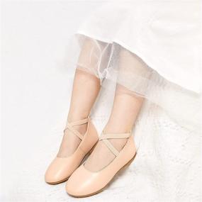 img 3 attached to Adorable Kiderence Girls Flat Mary Jane Shoes: Perfect For School, Parties And Dressing Up! Slip-On Ballerina Style For Toddlers And Little Kids