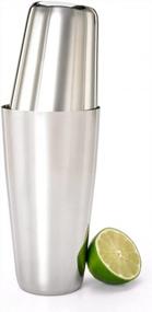 img 2 attached to Upgrade Your Mixology Game With Barfly Superfly Tin Set: Heavyweight Stainless Steel Cocktail Shakers (18 Oz And 28 Oz)