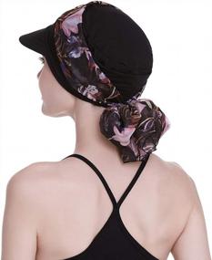 img 1 attached to Women'S Newsboy Cap With Scarf - Chemo Headwear Gift For Hair Loss Year-Round