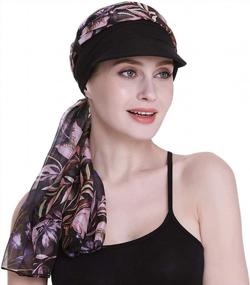 img 3 attached to Women'S Newsboy Cap With Scarf - Chemo Headwear Gift For Hair Loss Year-Round