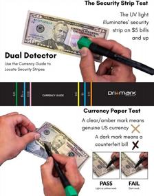 img 3 attached to Dri Mark Dual Test: Original Counterfeit Detection Pen With UV LED Cap, Tests For Security Strips & Authentic Currency Paper - 4 UV Light/Pen Sets And 2 Coiled Holders For Optimal Penetration.