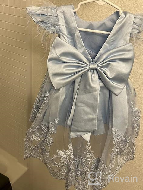 img 1 attached to White Lace Embroider Bowknot Flower Girl Dresses For Pageant Party Wedding Gowns Ages 1-10 review by Keith Montague