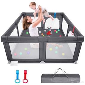 img 3 attached to 🧸 Extra Large Baby Playpen: Sturdy Safety Fence for Babies and Toddlers - Portable Play Yard, Kids Activity Center - Ideal Playpen for Twins, Infants, and Children