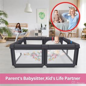 img 2 attached to 🧸 Extra Large Baby Playpen: Sturdy Safety Fence for Babies and Toddlers - Portable Play Yard, Kids Activity Center - Ideal Playpen for Twins, Infants, and Children