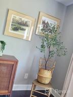 img 1 attached to Artificial Olive Tree - 5.25Ft Tall Faux Potted Silk Tree With Planter, Large Olive Branch And Fruit Decoration, Indoor Home Decor For Modern Living Spaces, 1032 Leaves review by Matthew Rodenbaugh