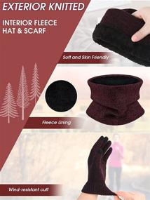 img 3 attached to Piece Winter Beanie Touchscreen Gloves Women's Accessories ~ Scarves & Wraps