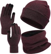 piece winter beanie touchscreen gloves women's accessories ~ scarves & wraps логотип