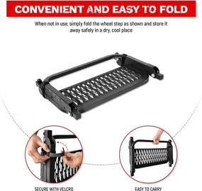 img 1 attached to 🚗 AA Products Folding Heavy Duty Tire Steps: Adjustable, Fits 9-13'' Tires, 300 lbs Capacity