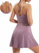 women's tennis dress with shorts, adjustable straps & built-in bra for workout and golf, pockets included logo