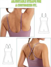 img 2 attached to Women'S Tennis Dress With Shorts, Adjustable Straps & Built-In Bra For Workout And Golf, Pockets Included