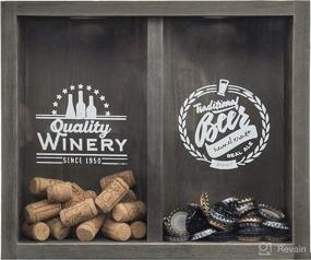 img 3 attached to 🍺 MyGift: Rustic Gray Wood Beer Cap Catcher and Wine Cork Holder Wall Decor - Decorative and Functional Display for Beer Caps and Wine Corks