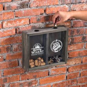 img 2 attached to 🍺 MyGift: Rustic Gray Wood Beer Cap Catcher and Wine Cork Holder Wall Decor - Decorative and Functional Display for Beer Caps and Wine Corks