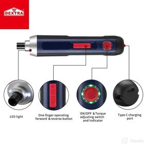 img 3 attached to Compact and Powerful 4V Cordless Electric Screwdriver Kit with 4 Torques: Ideal for Appliance and Furniture Repair, USB Charging and LED Work Light included