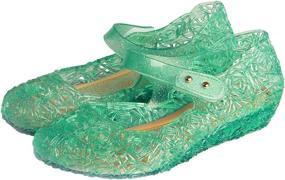 img 4 attached to 👑 Inspired Costumes Princess Birthday Sandals: Adorable Flats for Girls' Shoe Collection