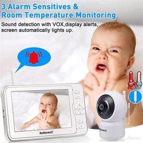 img 1 attached to 👶 Enhanced Baby Monitor HD 1080P Camera with Wireless 5” Display - Remote Pan Tilt, Infrared Night Vision, and Temperature Sensor - DoHonest S06