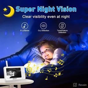 img 2 attached to 👶 Enhanced Baby Monitor HD 1080P Camera with Wireless 5” Display - Remote Pan Tilt, Infrared Night Vision, and Temperature Sensor - DoHonest S06