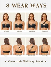 img 2 attached to Red Carpet 8-Way Convertible Straps: Winsglove Women'S Full Figure Wirefree Multiway Push Up Bra