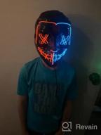 img 1 attached to LED Halloween Mask - AnanBros Scary Masquerade Cosplay Face Mask With Lighting Effects For Men, Women, And Kids review by Dylan Aaronson