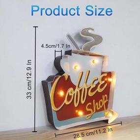 img 2 attached to ACECAR Coffee Signs, Vintage Handmade Marquee Coffee Wall Decorations Light Up Sign, Cafe Embossed Tin Decor, Industrial Style Wall Hanging Sign, Battery Operated Wall Art, For Wall Decor (Coffee-A)