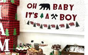 img 1 attached to Lumberjack Baby Shower Decorations - OH BABY IT'S A BOY Banner, Lumberjack Theme Party Supplies