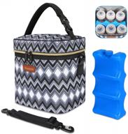 insulated baby bottle bag with ice pack - fits 6 bottles up to 9 ounce, perfect for breastmilk cooler & mom nursing daycare by mancro logo