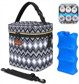 img 4 attached to Insulated Baby Bottle Bag With Ice Pack - Fits 6 Bottles Up To 9 Ounce, Perfect For Breastmilk Cooler & Mom Nursing Daycare By Mancro
