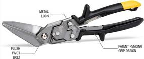 img 2 attached to ToughBuilt Long Cut Aviation Snips - Offset Design With One Handed Lock Operation - TB-H4-60-SOL