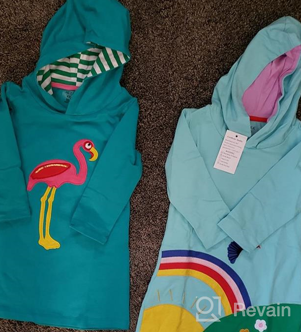 img 1 attached to 👗 Winter Rainbow Hooded Sweatshirt Dresses: Trendy Girls' Clothing review by Ashley Howard