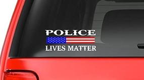 img 2 attached to Custom Decal: US Police Lives Matter (S10) – Thin Blue Line Vinyl Sticker for Car Window, Cop Sheriff Trooper, Police Support, Made in USA