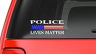 custom decal: us police lives matter (s10) – thin blue line vinyl sticker for car window, cop sheriff trooper, police support, made in usa логотип