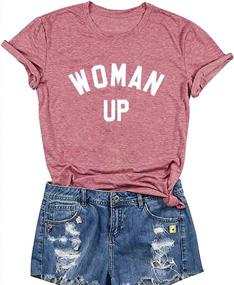 img 3 attached to Feminist T-Shirt For Women: Short Sleeve Casual Top With Letter Print, Empowering Message Of 'Woman Up', Celebrating Feminism And The Future Of Females