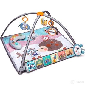 img 4 attached to 👶 TUMAMA Baby Gym and Playmat with Removable Hanging Toys, Plush Tummy Time Pillow, and High Contrast Baby Activity Mat