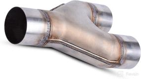img 4 attached to 🚗 AUTOSAVER88 Stainless Steel 2.5-Inch Y Pipe for Exhaust System, 2.5" Single to Dual Exhaust Adapter Connector, 10" Overall Length, Universal 2.5-Inch Y-pipe, Weld-On Design