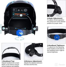 img 2 attached to 🔥 DRAGONITE Large Viewing Area Auto Darkening Welding Helmet: Solar Powered True Color Welder Mask with Variable Shade for MIG/MAG/TIG/ARC and Cutting/Grinding Tasks