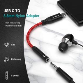 img 1 attached to USB C Headphone Adapter, USB Type C To 3.5Mm Adapter Nylon Braided Aux Audio Dongle DAC Stereo Connector Earphone Speaker Adapters For IPad Mini 2021/ IPad Pro 2018 Galaxy S21+ Ultra S20 FE Note 20