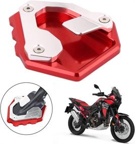 img 4 attached to 🏍️ Red CNC Kickstand Foot Support Plate Extension Pad for CRF1000L Africa Twin 2016-2022 by AnXin Motorcycle