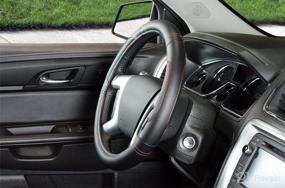 img 2 attached to Enhanced Traction 33103P Black Leatherette Perf with Vibrant Red Stitching TPE Core Steering Wheel Cover