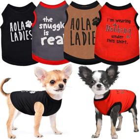 img 4 attached to 🐶 Chihuahua Dog Clothes Set - Small Dog Boy Shirt, Sebaoyu Summer Puppy Clothing for Yorkie Teacup, Male Tiny Dog Outfit - Extra Small Dog Clothing