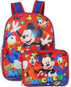 img 4 attached to 16-inch Mickey Mouse 🎒 Backpack with Removable Lunch Box