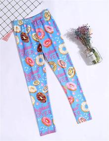 img 3 attached to Arshiner Printing Flower Girls Stretch Leggings 3Pack Kids Ankle Length Pants 10 11Years Girls' Clothing ~ Leggings