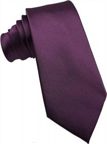 img 1 attached to Mens Solid Color Necktie 3.5'' Jacquard Tie Wehug