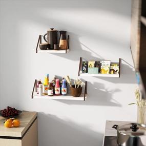 img 2 attached to 3-Piece Rustic Wall Mounted Floating Shelves Set - Perfect For Living Room, Bedroom & Kitchen Storage!