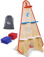 vertical cornhole game with a twist: gosports top shelf toss - includes tote bag and bean bags logo