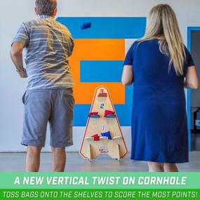 img 3 attached to Vertical Cornhole Game With A Twist: GoSports Top Shelf Toss - Includes Tote Bag And Bean Bags