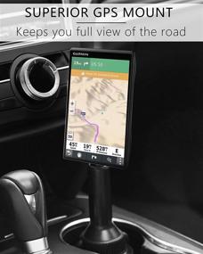 img 3 attached to 📍 1Zero Adjustable Arm GPS Cup Holder Mount for Garmin [Solid Construction], 1Zero Car Truck Cupholder Ball Mount Replacement Compatible with Garmin Nuvi Drivesmart RV Dezl Drive Zumo Driveassist DriveLuxe Navigator