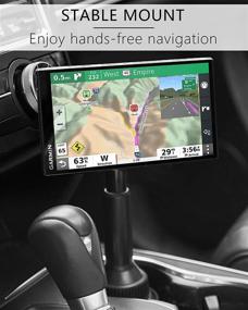 img 2 attached to 📍 1Zero Adjustable Arm GPS Cup Holder Mount for Garmin [Solid Construction], 1Zero Car Truck Cupholder Ball Mount Replacement Compatible with Garmin Nuvi Drivesmart RV Dezl Drive Zumo Driveassist DriveLuxe Navigator