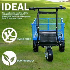 img 2 attached to Landworks Utility Cart Hand Truck Power Wagon Super Duty Electric 500W Battery Driven Max 500Lbs Load And 1000Lbs Towing