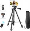 eicaus 50'' cell phone tripod, travel camera tripod with carry bag & remote, for iphone compatible android, sport camera, perfect live streaming/vlogging/video recording, black (tbc001) logo